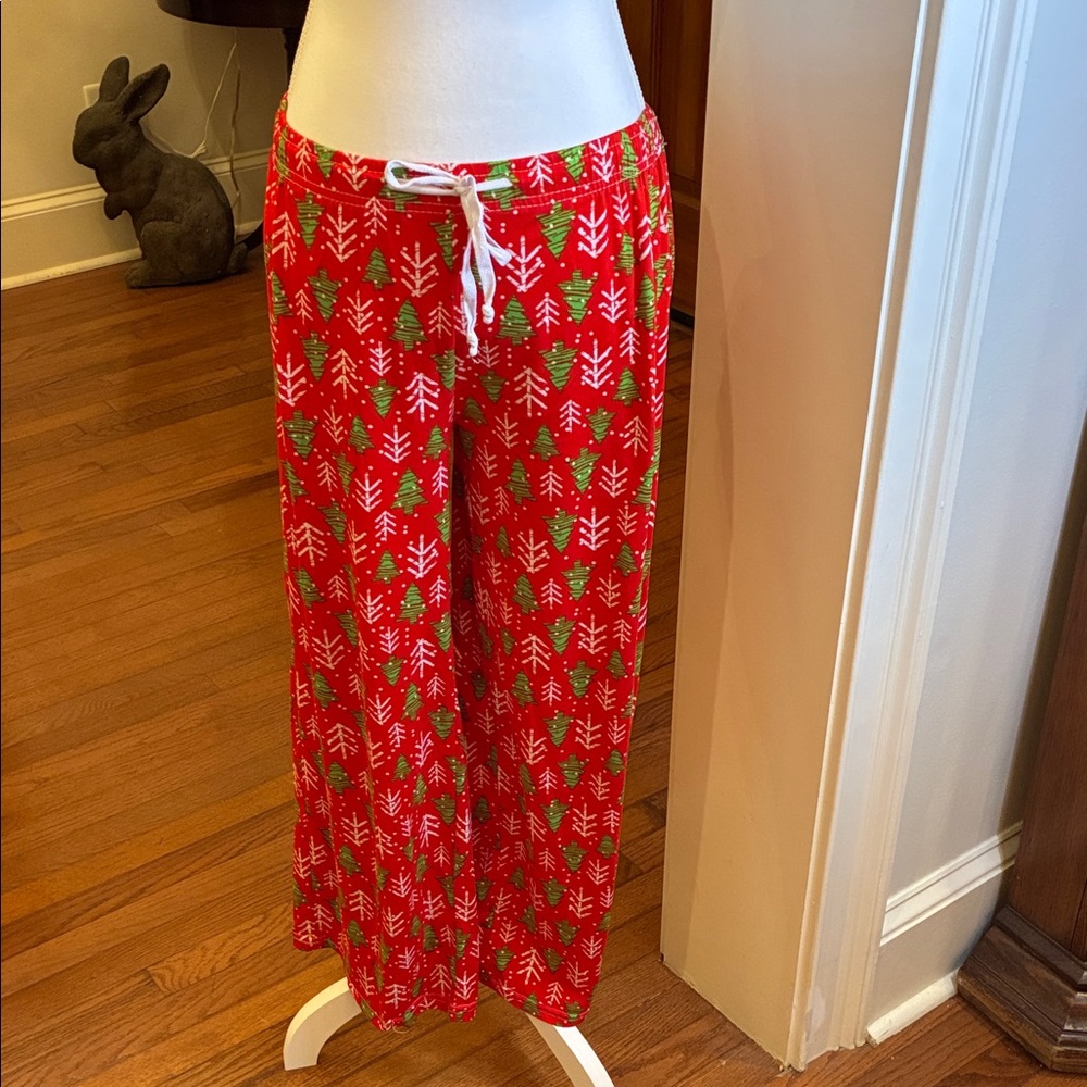 Hello Mello  Red Tree Pattern Pajama Pants for Christmas M